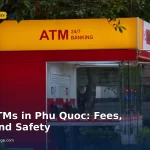 ATM or card terminal displaying currency conversion choices in Phu Quoc